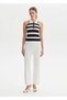 Marin Gold Striped Polo Neck Knitwear Top - 2