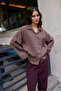 Striped Brown Oversized Shirt - 3