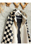 Women's Cream Hooded Dama Patterned Linen Jacket Nj130 - 2