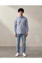 Men Navy Button Down Collar Formal Shirt - 2