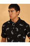 Men Black Allover Print Polo Shirt - 4