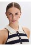 Marin Gold Striped Polo Neck Knitwear Top - 4