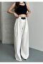 Women's White Bridge Detailed Belted Palazzo Trousers - 5