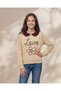 Senior Girls Beige Peter Pan Collar Sweatshirt