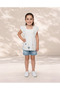 Girls White Embroidered Short Sleeve Blouse - 2