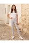 Senior Girls Grey Melange Rib Leggings - 5