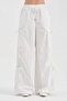 Women's Design Trousers with Side Tie Detail and Elastic Waist