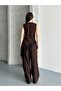 Women's Lace Pack Asymmetrical Cut Stylish Vest Blouse - Brown - 7
