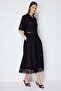 Lace Detailed Ornate Buttoned Maxi Skirt - 2