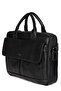 71476 Genuine Leather Unisex Briefcase Bag Se Professional Business Briefcase with Laptop Compartment Bag Se Black - 5