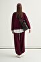 Contrast Detailed Sweat Jogger Pants Trouser Set Claret Red - 4