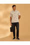 Men Beige Allover Print Polo Shirt - 5