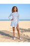 Senior Girls Blue and White Stripe Hello Kitty Swimsuit - 5