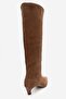 Corvel Toprak Suede Genuine Leather Women's Heeled Boots - 5