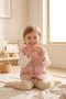 Girl's 3-Piece Set Floral Quilted Vest Set Combination - 4