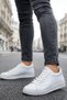 White Men's Sneakers Lace-Up Sneakers Daily Comfortable Casual Sneakers