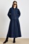 Zipper Closure Jacket Skirt Denim Set Dark Blue 9447-Tk