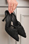 Black Women's Heeled Shoes İnci t Tulle D Lace Accessory Bride