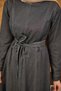 Women's Stitching Detail Waist Tie-Detail Slim Denim Dress Anthracite - 7