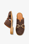 Lavin Women's Genuine Leather Slipper - Brown Suede - 4