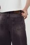 Unisex Dark Gray Wide Leg Seam Detail Jean Loose Cut Bottom Wear Denim Trousers - 3