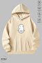 Unisex Hoodie Long Sleeve Pisces Balık Printed Hooded Brushed Inside Oversized 100% Cotton Combed Cotton Sweatshirt - 7