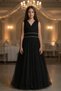 Girls' V-Neck Beaded Waist Detail Tulle Long Evening Dress ABY2027 - 3