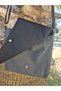 Knitted Floral Detailed Gray Canvas Fabric, Covered with Messenger Bag Pieces of Fabric - 5
