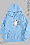 Unisex Hoodie Long Sleeve Pisces Balık Printed Hooded Brushed Inside Oversized 100% Cotton Combed Cotton Sweatshirt - 7