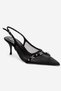 Lioren Black Mesh Buckled Straps Women's Heeled Shoes - 3