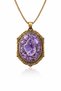 Vintage Oval Design Handmade Necklace with Raw Amethyst and Hematite Natural Stones - Art, Style, Chic, Period - 4