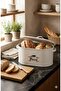 Modern Oval Metal Bread Box - White