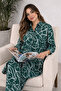 Patterned Viscose Tunic Pants Double Set - 3