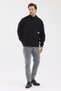 Urban Fit Black Mock Neck Oversized Label Detailed Brushed Inside Sweatshirt - 7