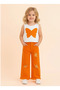Girl's Pink Butterfly Appliqué Strap Blouse and Flared Pants Set - 5