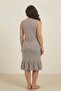 Comfortable Fit Floral Print Cotton Pack V-Neck Zero Sleeve Ruffle Summer Midi Length Casual Dress - 5
