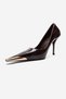 Alvena Brown Print Front with Metal Detail for Women Heeled Shoes - 6