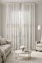 Linen Look Embroidered Linen Panel Curtain Ecru (Measurements Width X Length)