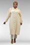 68021 Plus Size Button Detailed Muslin Shirt - Cream