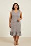 Comfortable Fit Floral Print Cotton Pack V-Neck Zero Sleeve Ruffle Summer Midi Length Casual Dress - 3