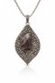 Smoky Quartz Natural Stone Hematite Embroidered Leaf Pattern Handmade Vintage Necklace - Period, Aesthetic - 6