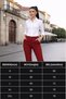 Carrot Burgundy Trousers Women's Crepe Fabric Original Cut with Pockets Narrow Leg Pleated High Waist Lycra Ankle Length - 4