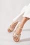 Desrat Front Stripe Stone Buckled Women's Sandals Beige Skin - 4