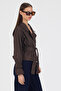DOUBLE-BREASTED CLOSURE RELAXED FIT LINED SHORT TRENCH COAT WITH BELT DETAIL #59070 - 5