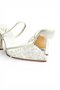 Y726462415 White Mesh Bead Embroidered İ Stiletto Heel Women's Shoes - 4