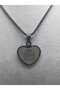 Ayetel Kursi Written Black Color Heart Model Steel Necklace Religion Islamic Spiritual Themed Traditional Design - 7