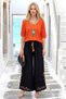 Black Embroidered Trouser Skirt