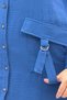 67015 Large Size Pockets D Buckle Detail Muslin Trousers Set - Indigo - 4