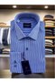 Vertical Dashed Striped Long Sleeve Cotton Pocket Premium Men's Shirt - 4
