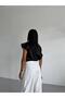 Satin Boat Neck Draped Blouse - 2